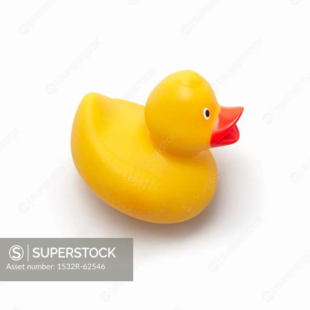 Yellow Rubber Duck on a White Background