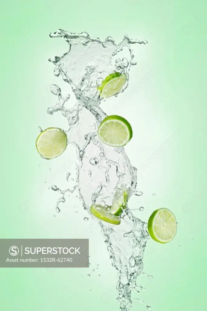 Slices of lime in water