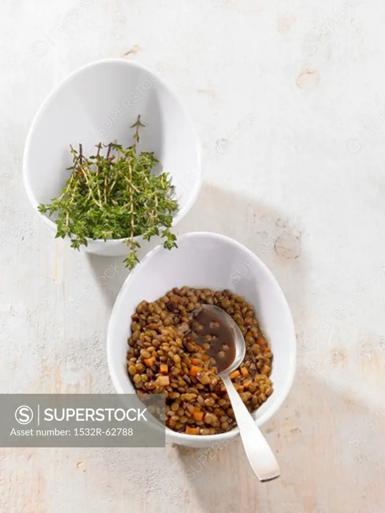 Balsamic lentils with thyme