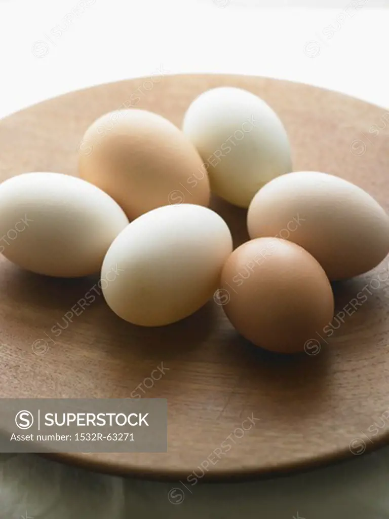 Fresh White and Brown Eggs