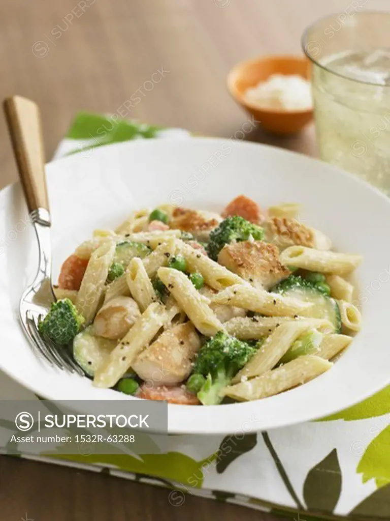 Bowl of Chicken and Broccoli Penne