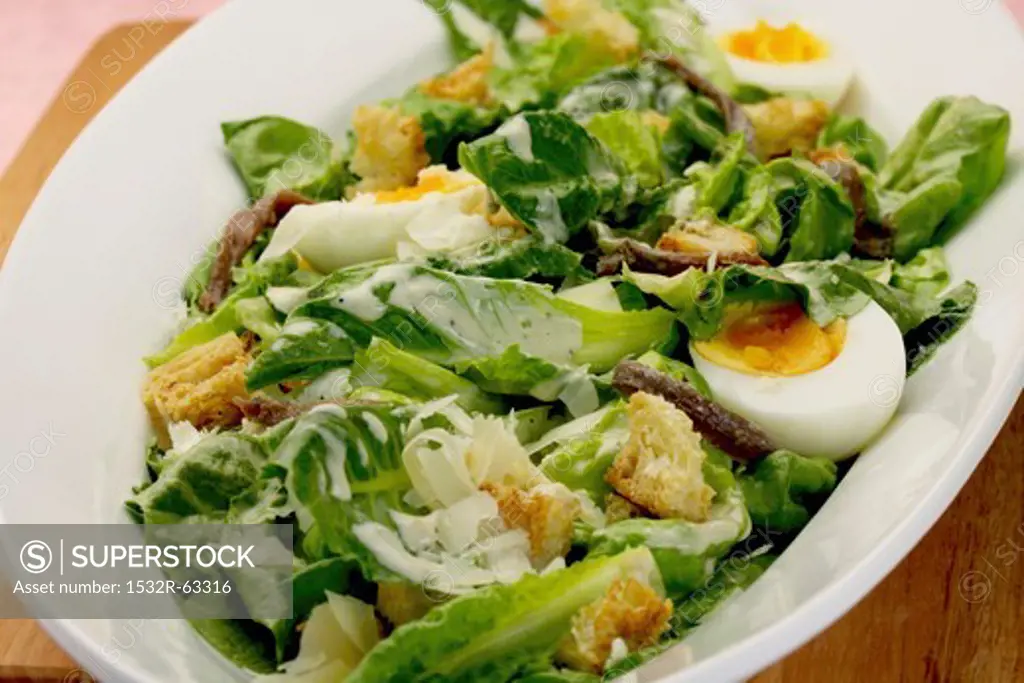 Caesar salad with egg