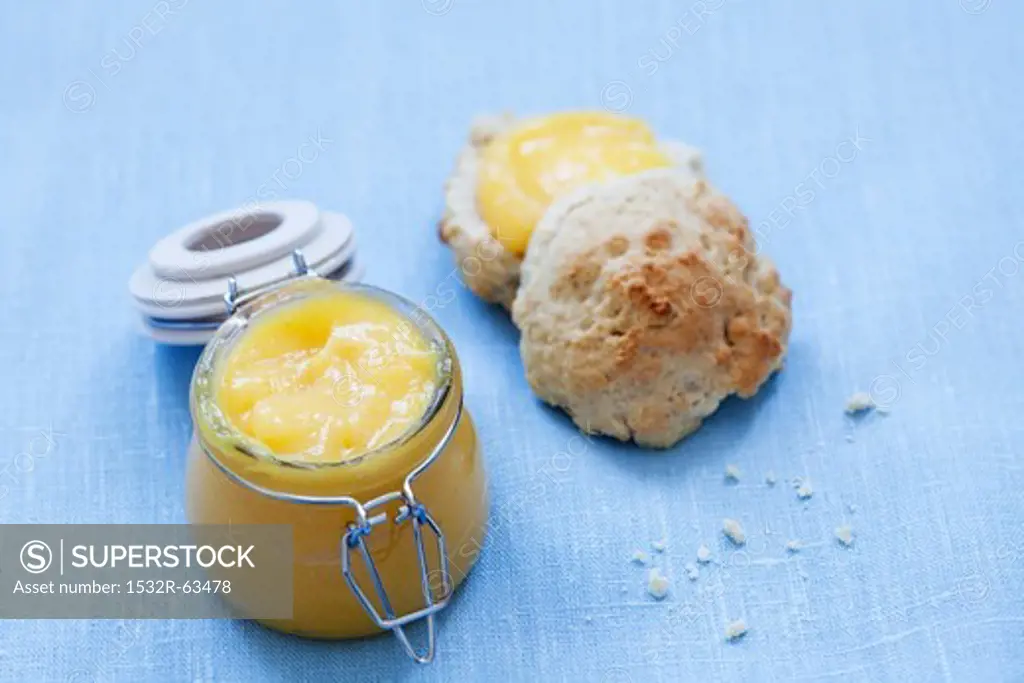 Lemon curd and scone