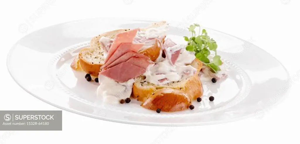 Bread Topped with Chipped Beef and Gravy