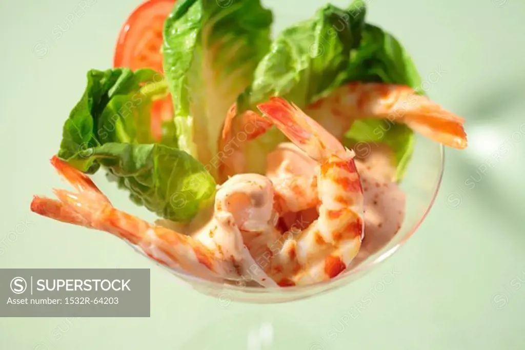 Shrimp salad with cocktail sauce