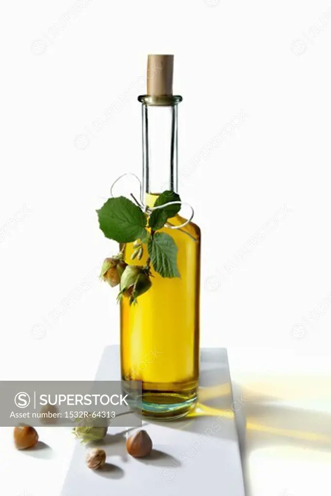 Hazel nut oil in a bottle