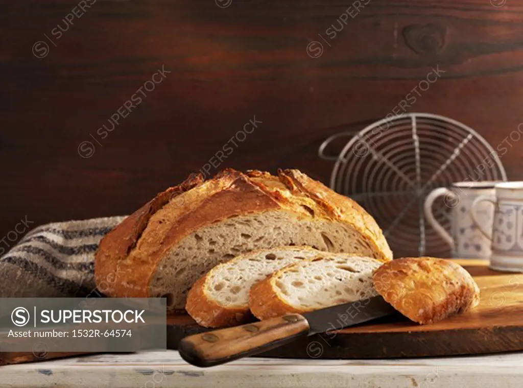 Cut mixed-wheat loaf