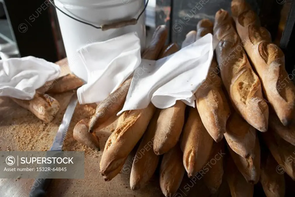 Baguettes with White Napkins