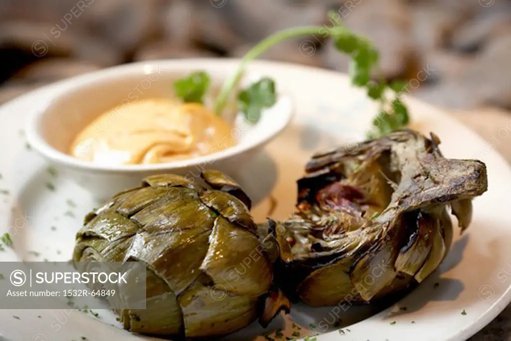 Roasted Artichokes with Garlic Aioli