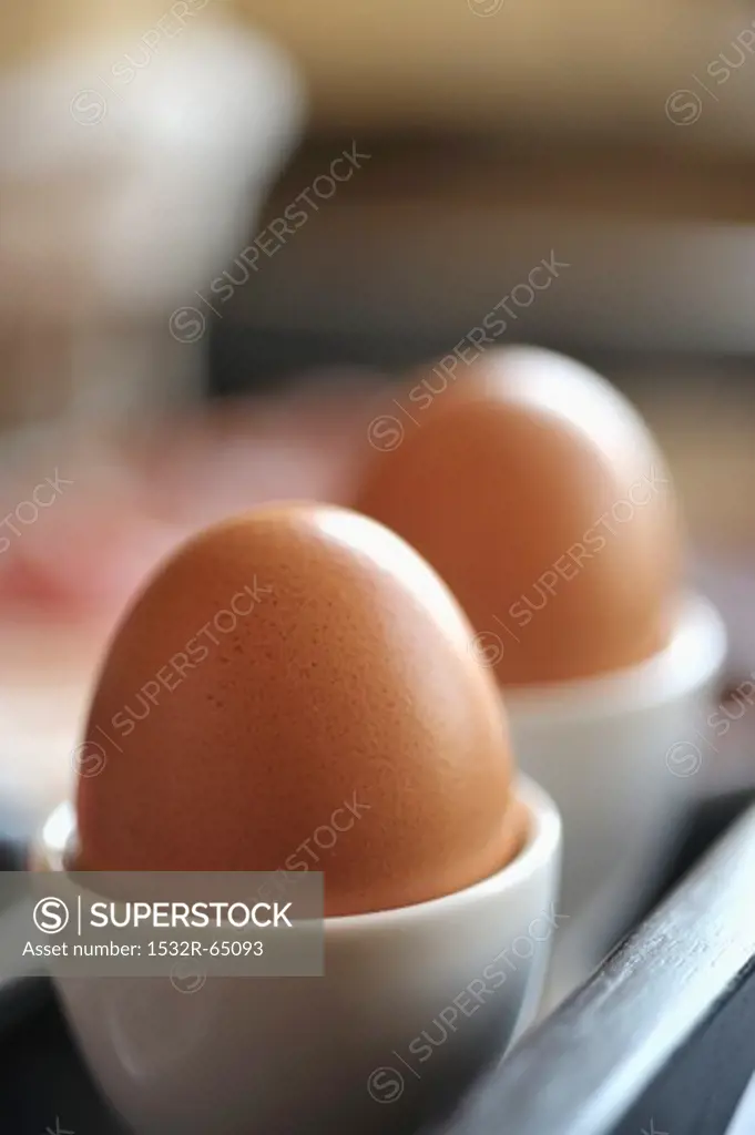 Two eggs in egg cups