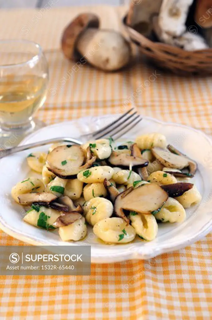 Potato gnocchi with fresh porcini mushroom sauce