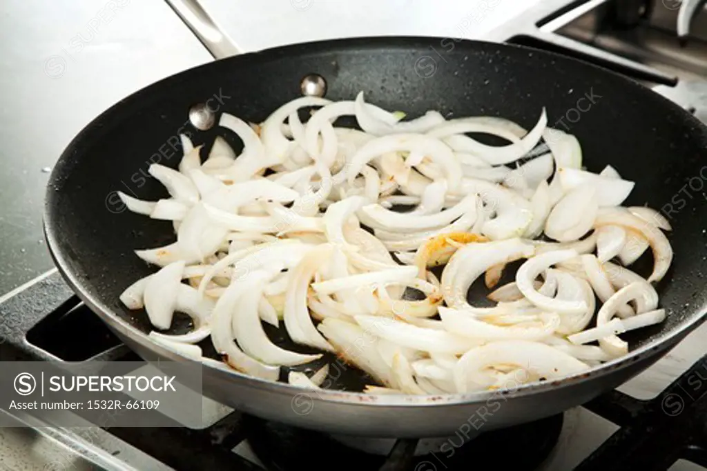 Cooking Sliced Onions in a Skillet