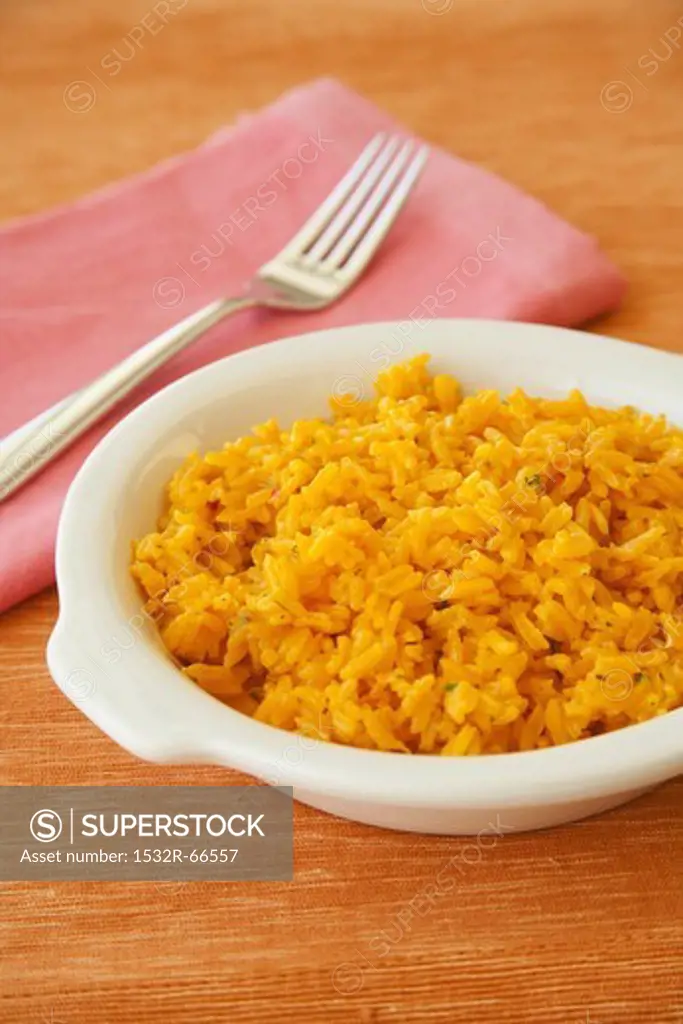 A Bowl of Cuban Style Yellow Rice