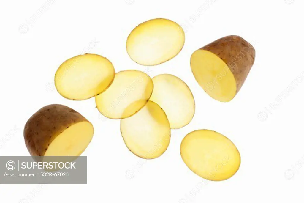 Potato halves and slices