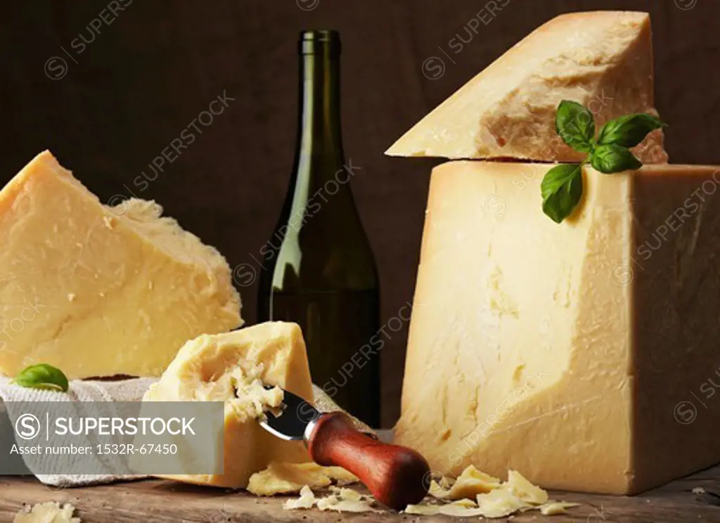 Still life with Parmesan cheese