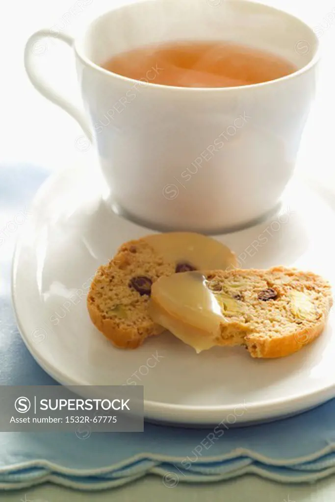 Biscotti with a cup of tea