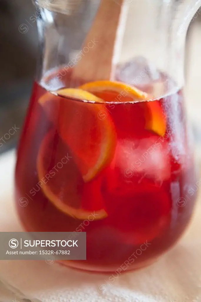 Pitcher of Sangria with Fresh Citrus Slices