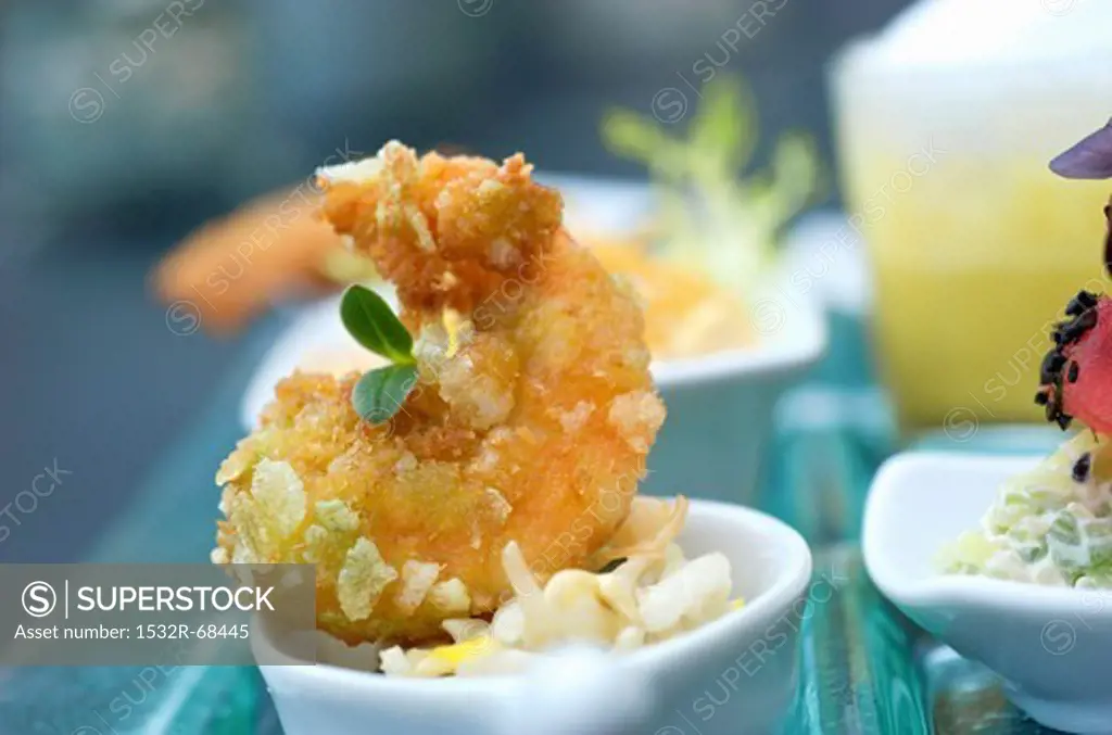 Deep-fried prawn with coconut