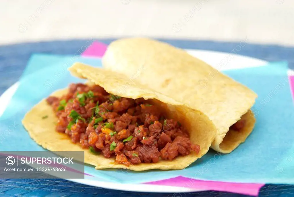 Tacos with bean filling (Mexico)