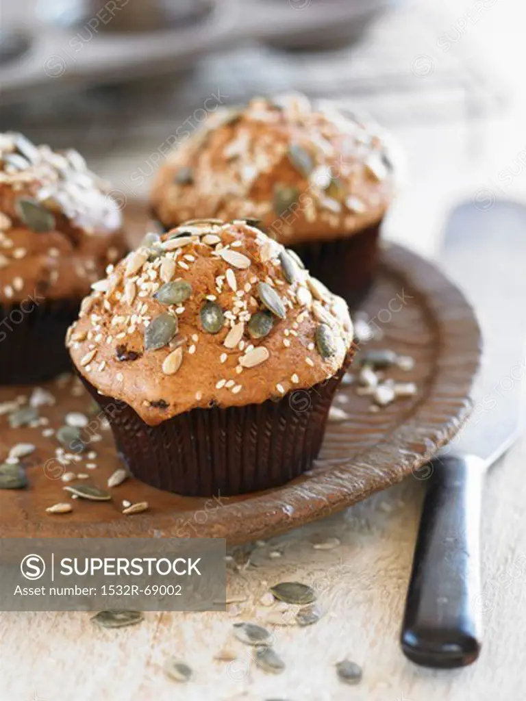 Wholegrain muffins with seeds