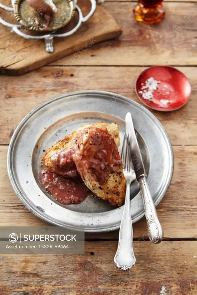 Chicken breast in port wine sauce
