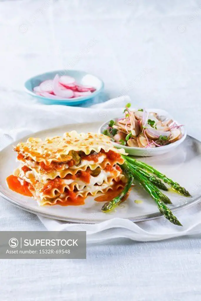 Lasagne with asparagus