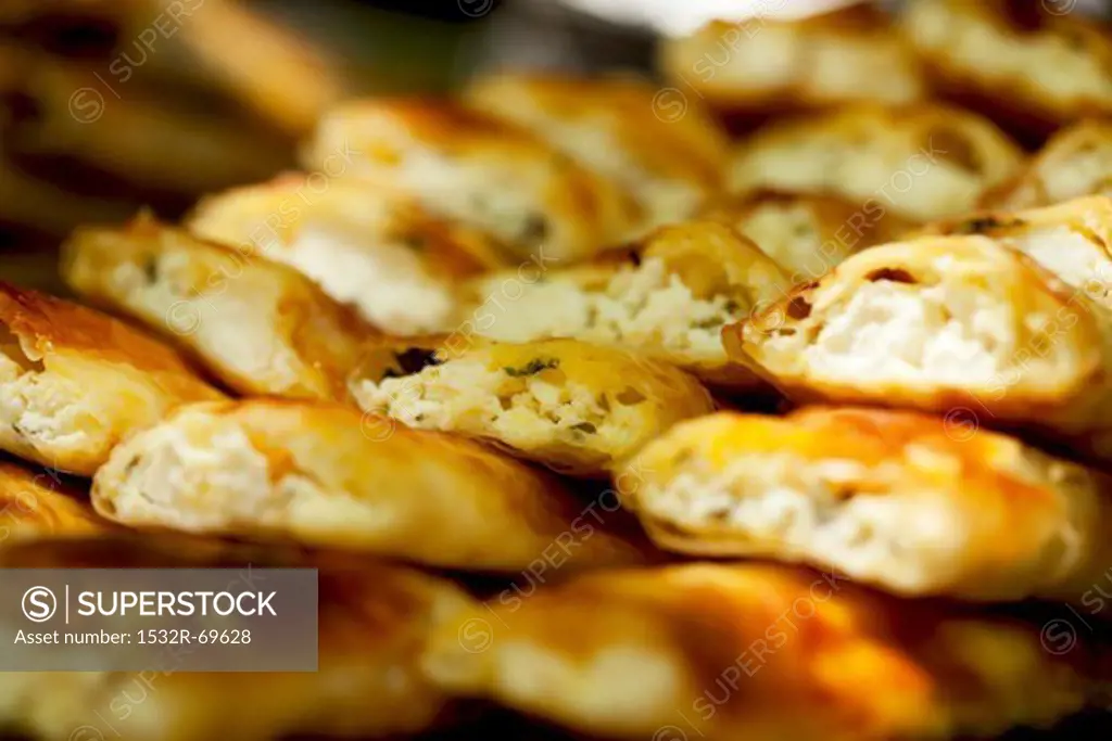 Böreks (Turkish pastry parcels) filled with feta cheese