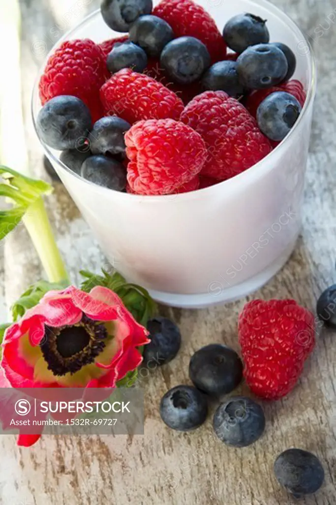 Fresh berries in a mug