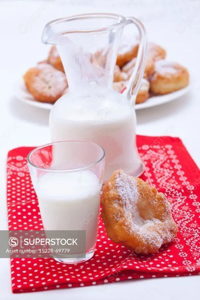 Milk and Bulgarian doughnuts