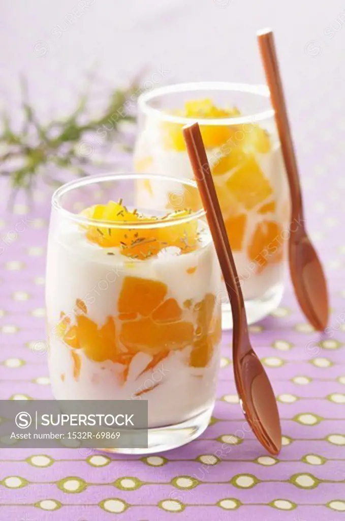 Milk pudding with apricots