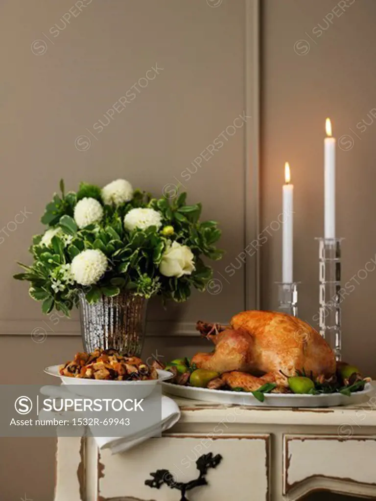 Festive roast turkey