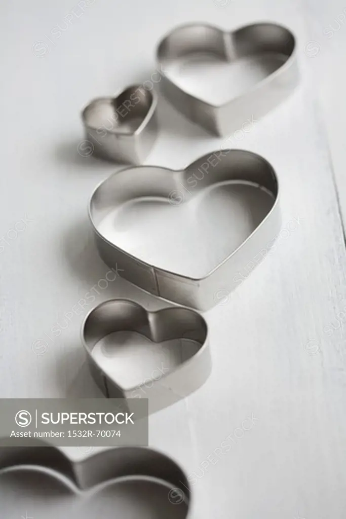 Several heart-shaped cutters
