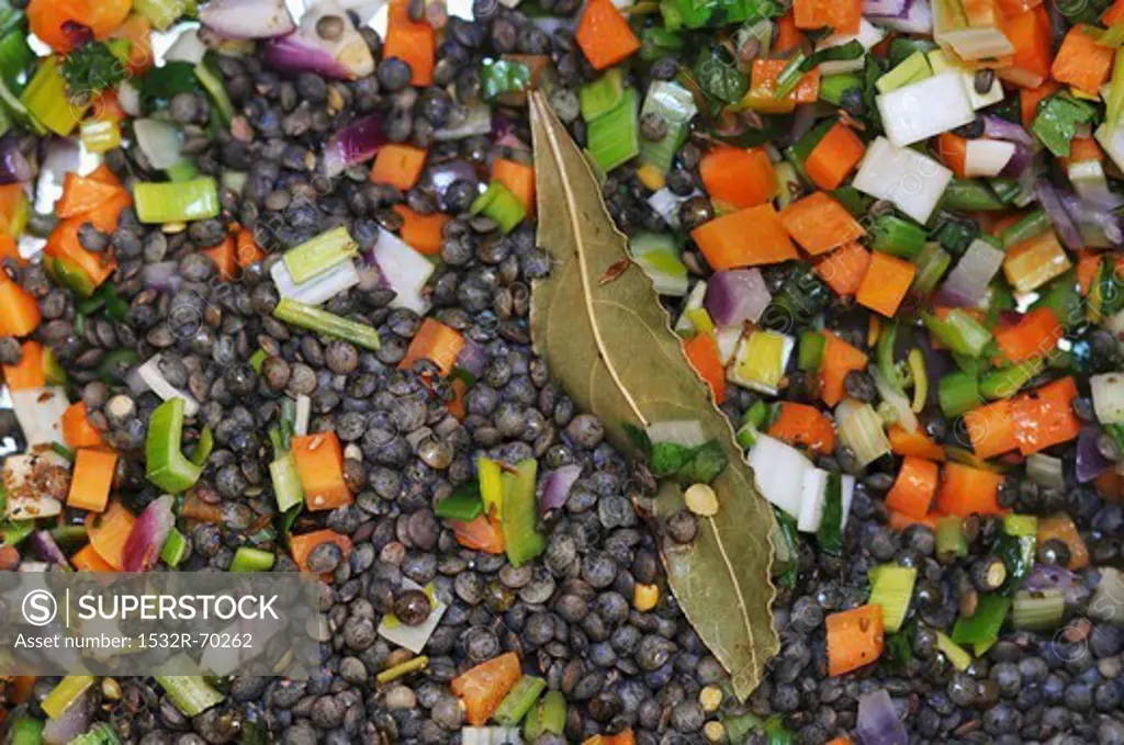 Ingredients for lentil soup