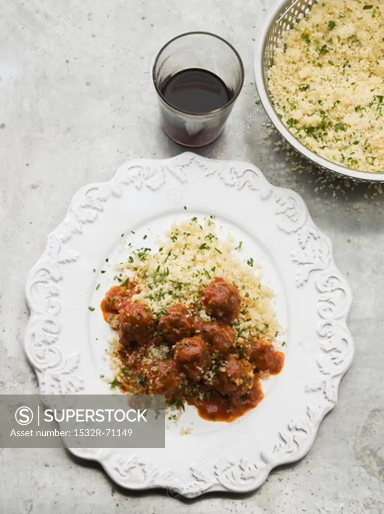 Spiced meatballs with couscous