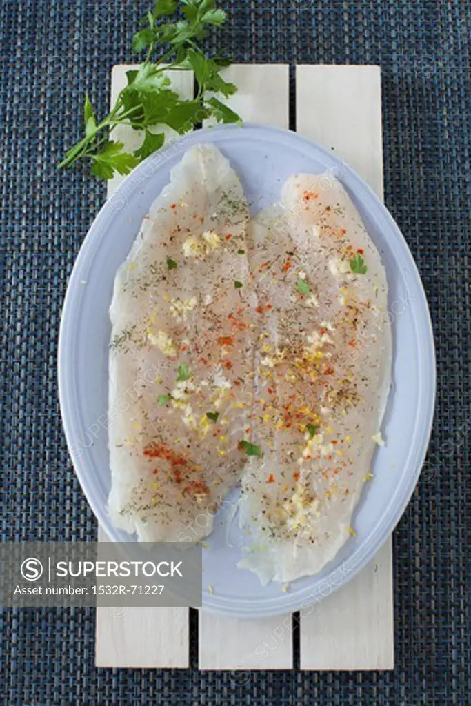 Fresh Basa Fillets Seasoned with Herbs and Spices