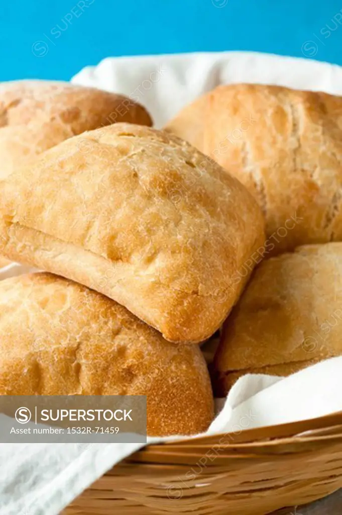 Ciabatta rolls in a bread basket