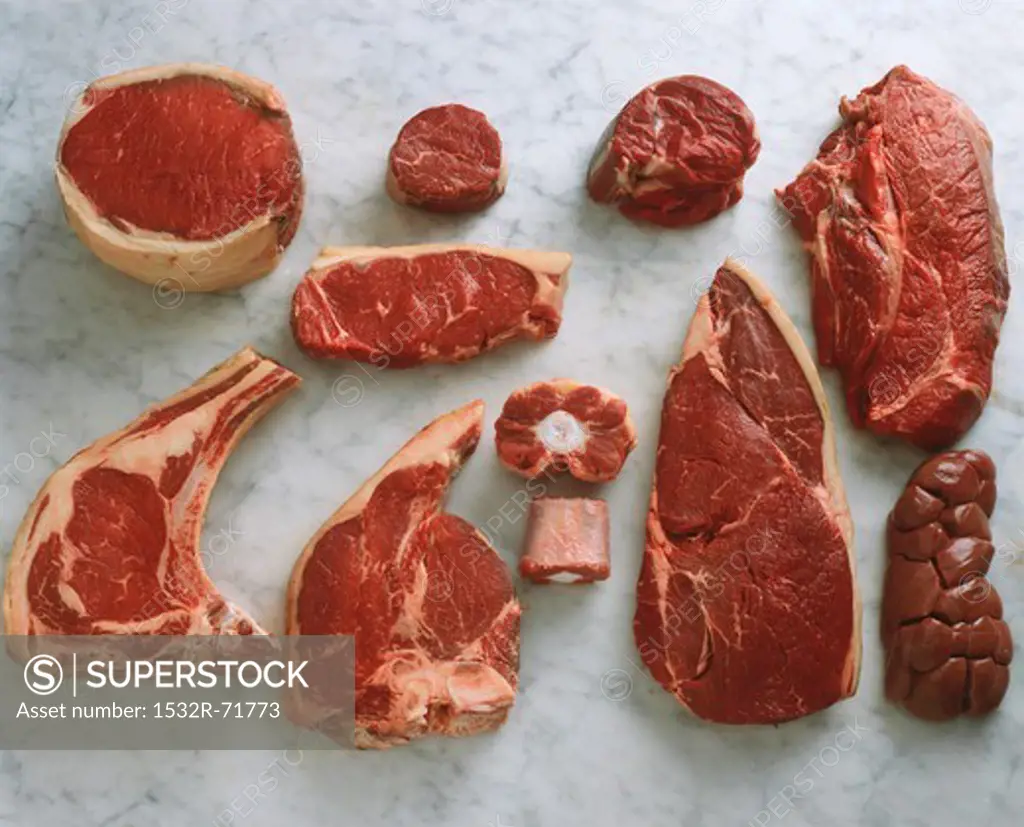 Assorted cuts of beef