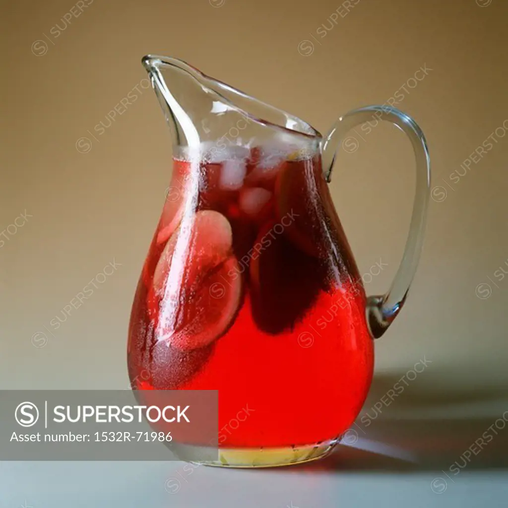 Sangria in a glass carafe