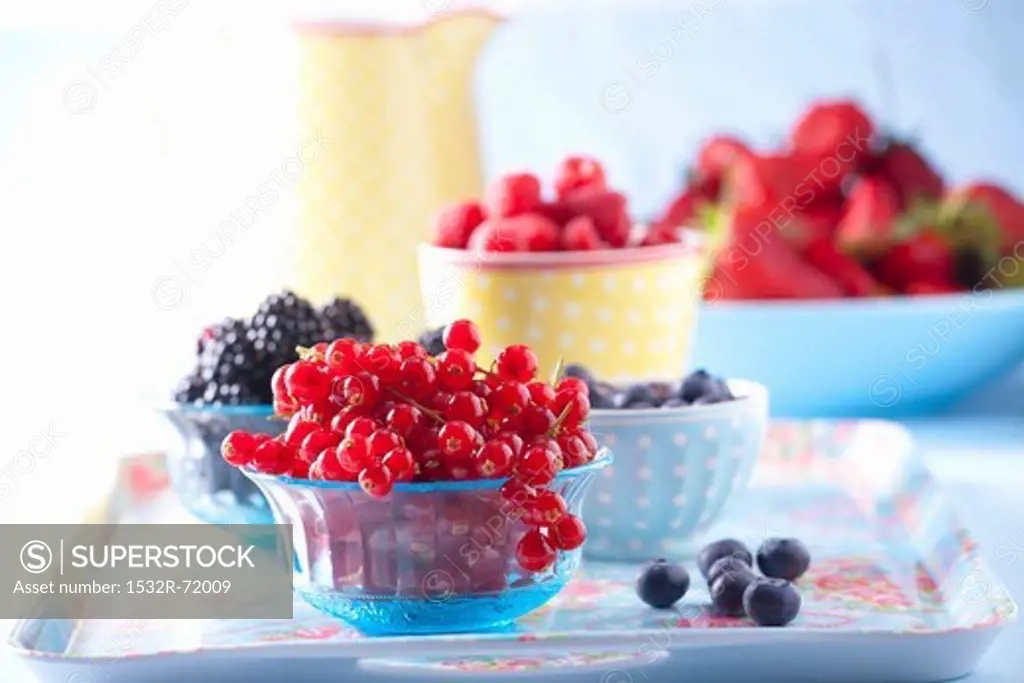 Assorted berries in bowls