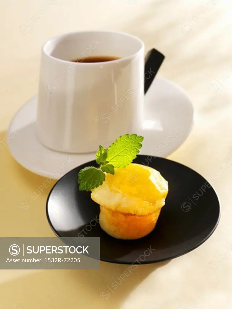 Mango muffin with a cup of coffee