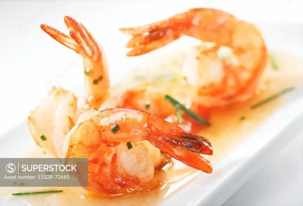 Prawns with honey and ginger sauce