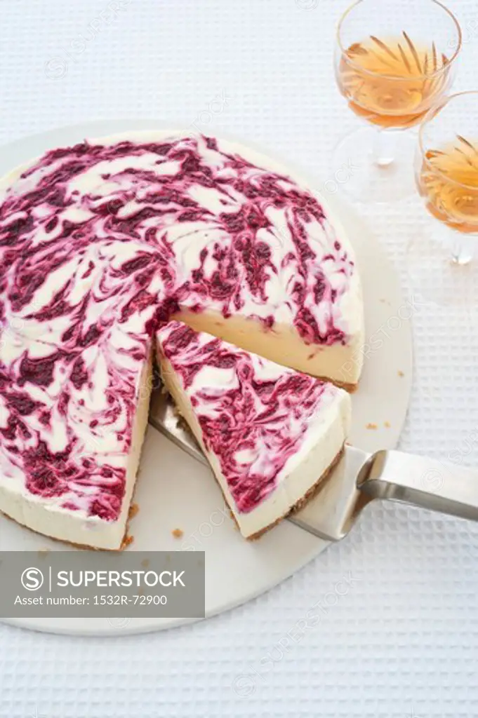White chocolate layer cake with berries