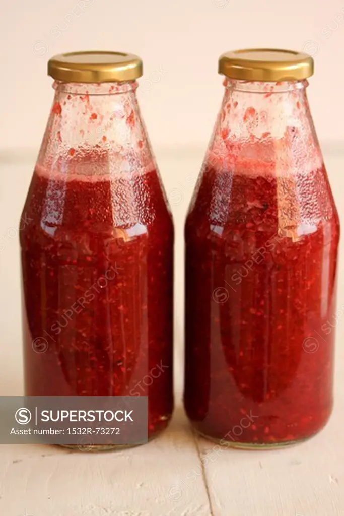 Blackberry & raspberry juice in two bottles, 8/9/2013