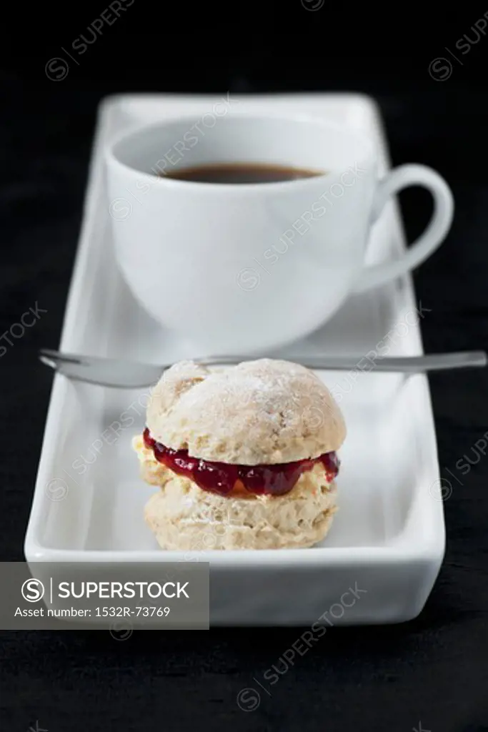 cup of coffee with small scone, 8/27/2013