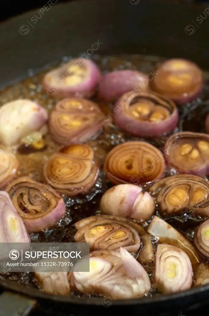 Shallots being sautéed in a pan, 9/2/2013