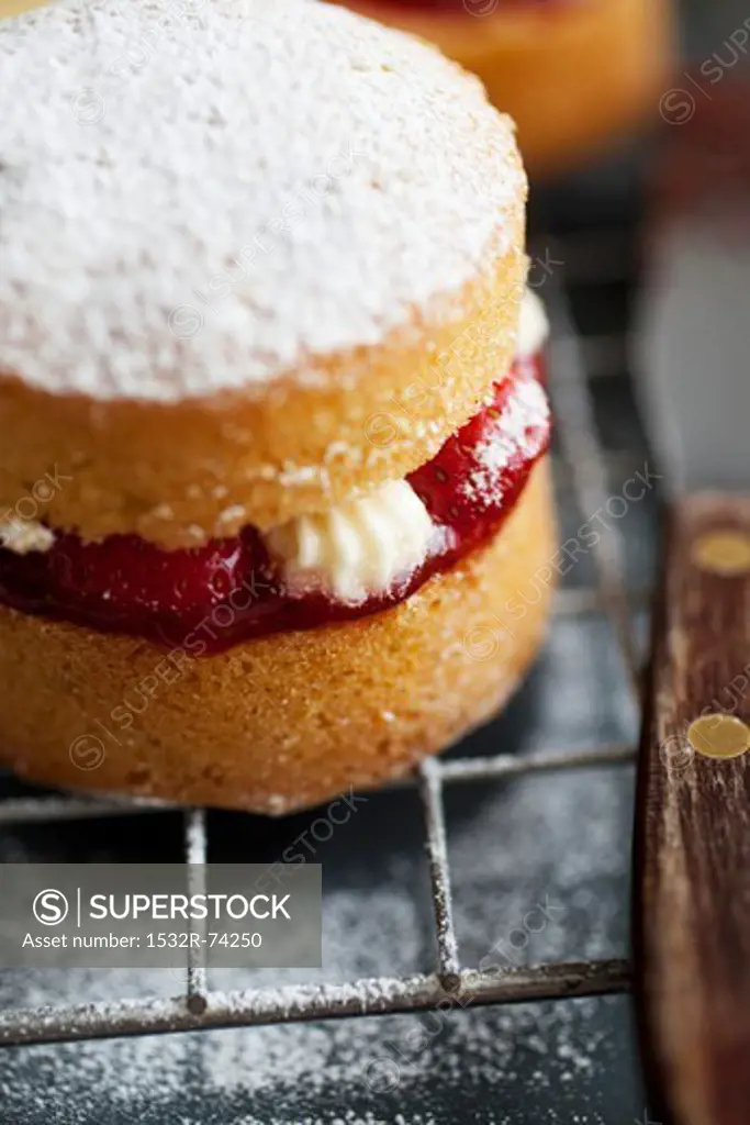 A mini Victoria Sponge cake (sponge cake with vanilla buttercream and strawberry jam), 9/5/2013