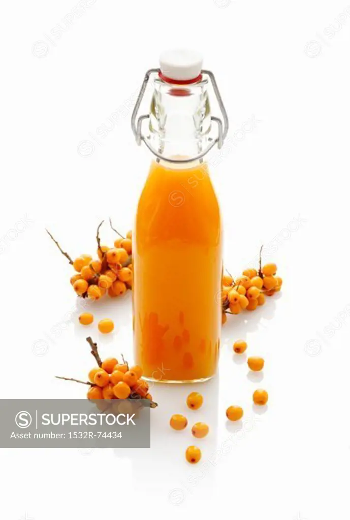 Sea buckthorn juice in a stoppered bottle, 9/10/2013