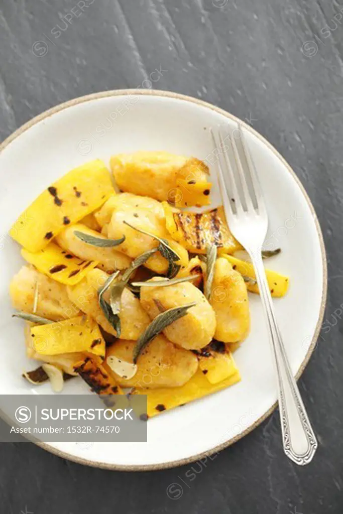 Squash gnocchi with butter, sage and grilled squash, 9/12/2013