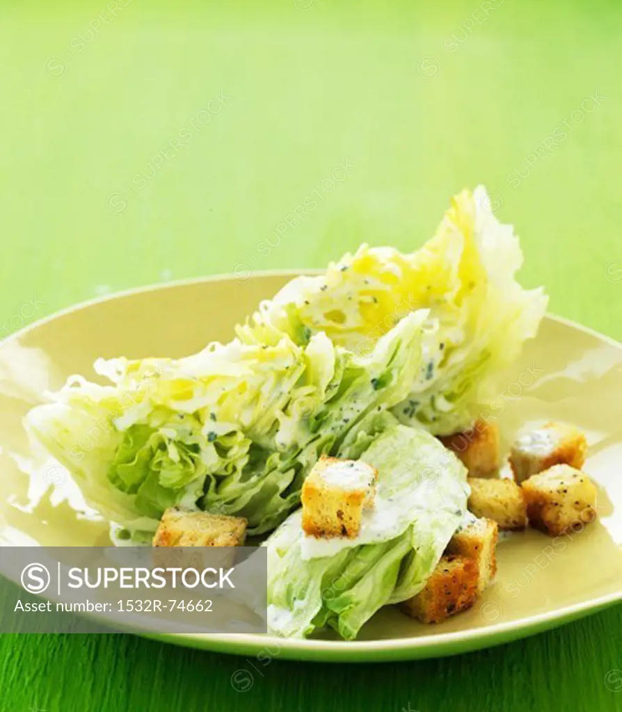 Iceberg lettuce with croutons, 9/18/2013