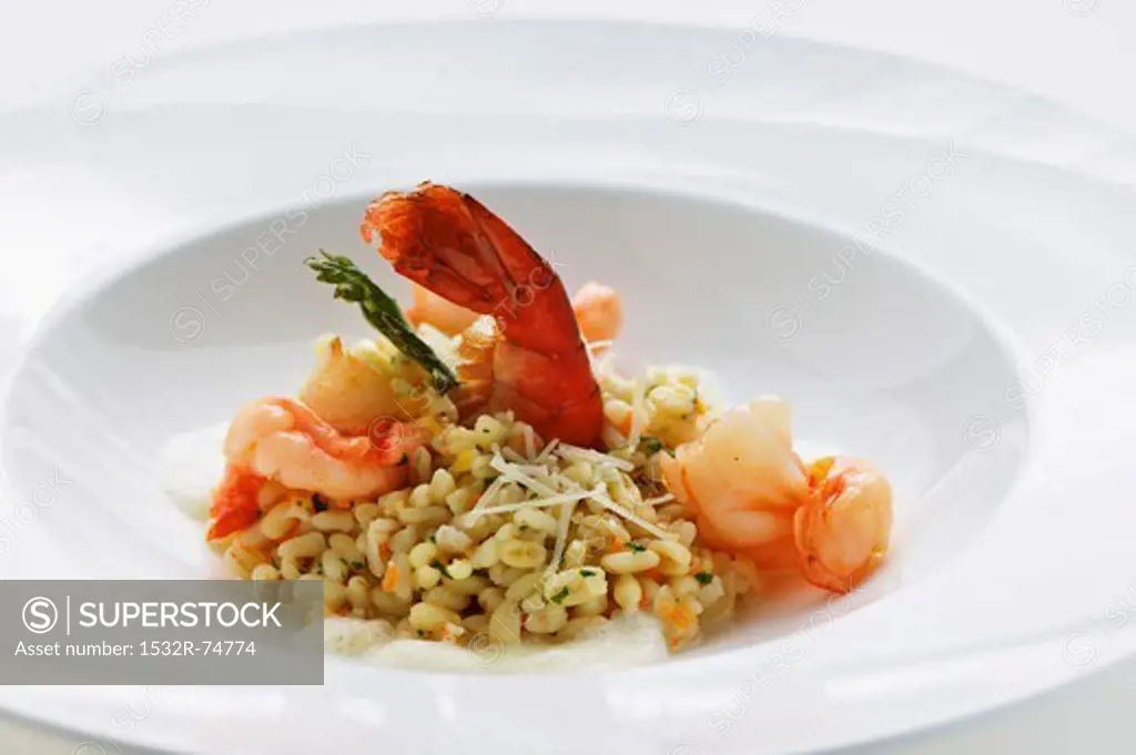 Barley risotto with prawns, 9/17/2013